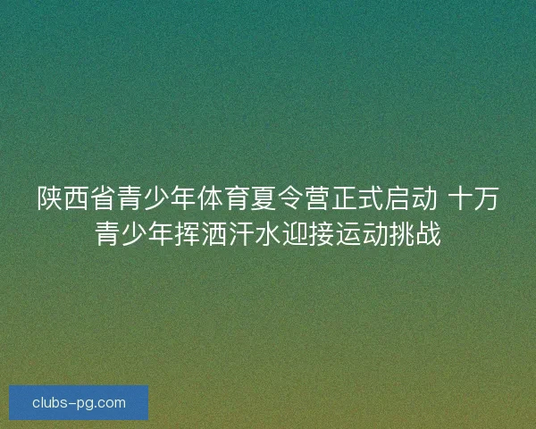 陕西省青少年体育夏令营正式启动 十万青少年挥洒汗水迎接运动挑战 陕西省青少年体育夏令营正式启动 十万青少年挥洒汗水迎接运动挑战