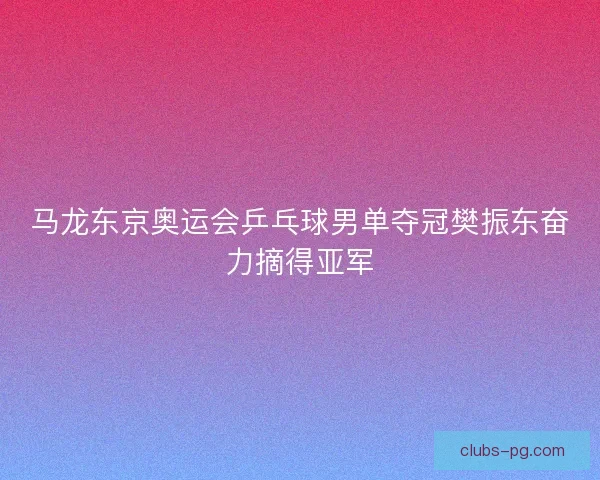 马龙东京奥运会乒乓球男单夺冠樊振东奋力摘得亚军